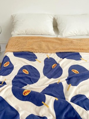 Blue Pear Shaped Lambswool Blanket