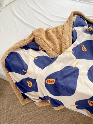 Blue Pear Shaped Lambswool Blanket
