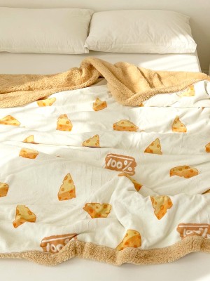Double Layer Cheese and Lambswool Blanket