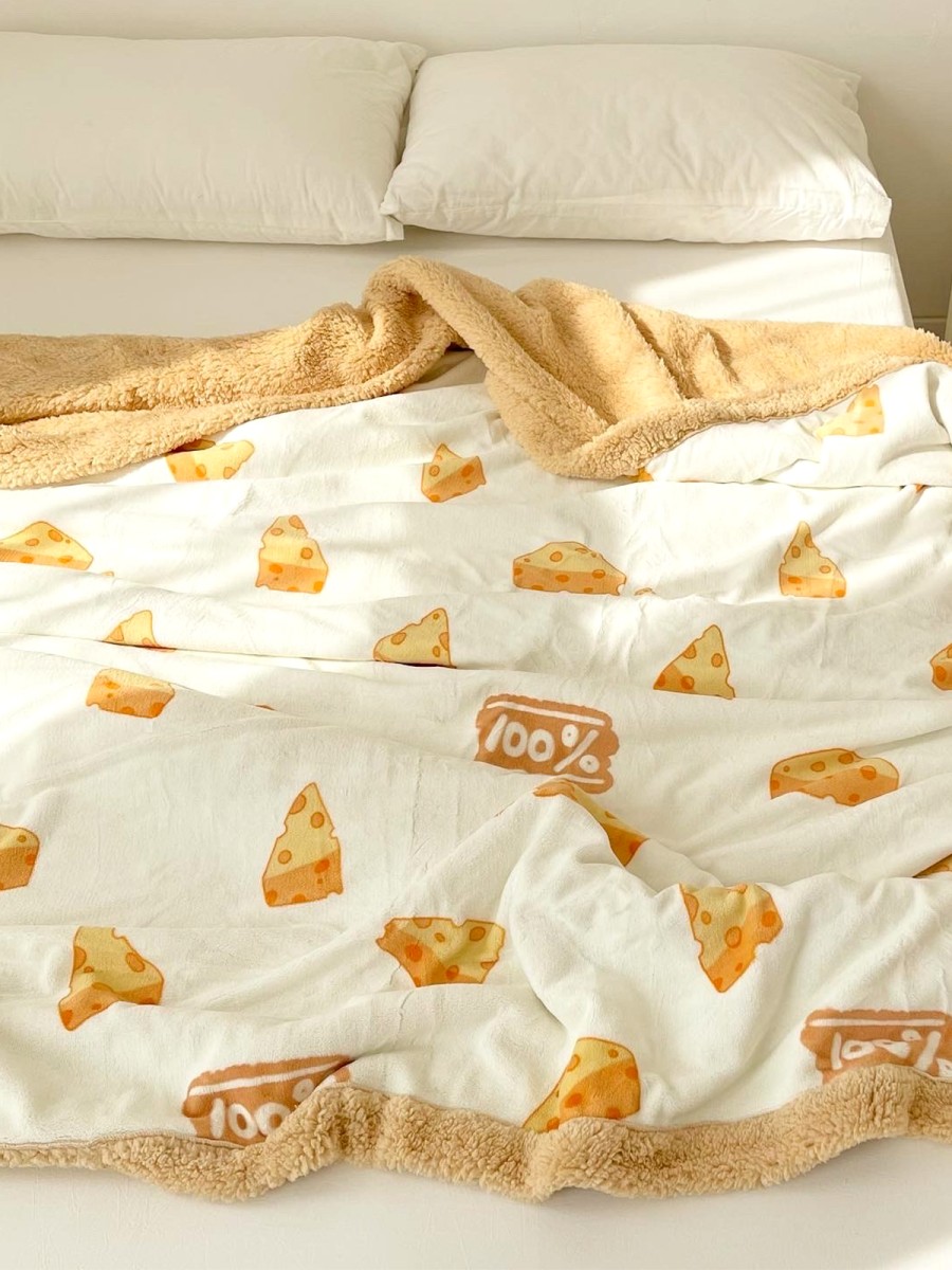 Double Layer Cheese and Lambswool Blanket