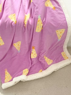 Birthday Hat Print Plush Blanket