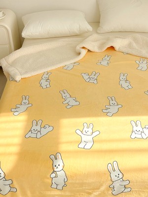 Creamy Yellow Bunny Plush Blanket