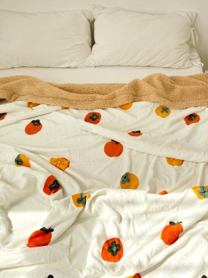 Adorable Persimmon Lambswool Blanket