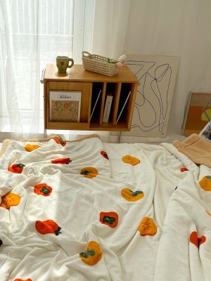 Adorable Persimmon Lambswool Blanket