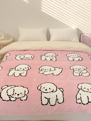 White Puppy Plush Duvet Cover