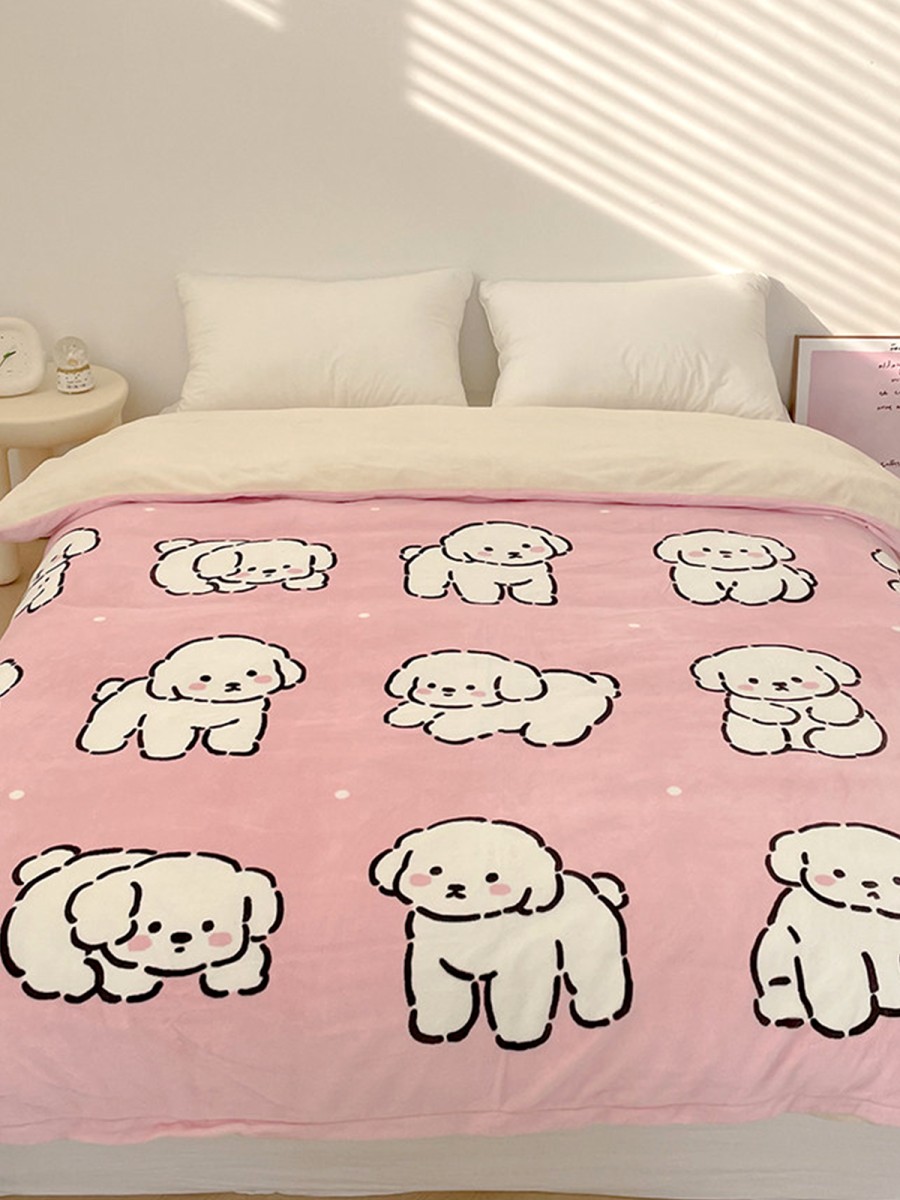 White Puppy Plush Duvet Cover