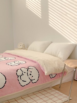 White Puppy Plush Duvet Cover