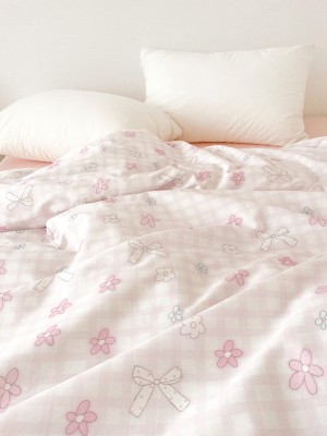 Floral Bow Cotton Duvet Cover