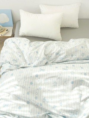 Blue Striped Cotton Duvet Cover