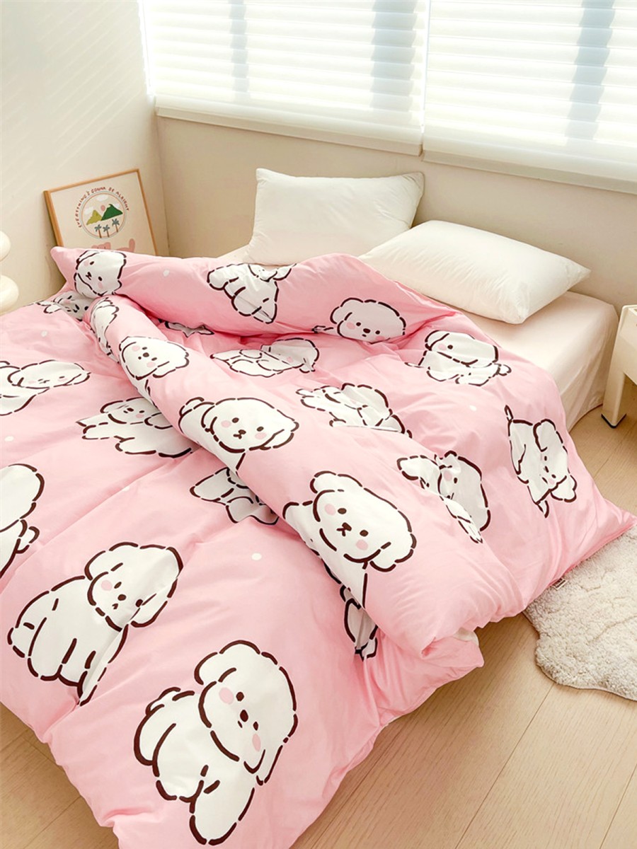 Striped Puppy Cotton Duvet Cover