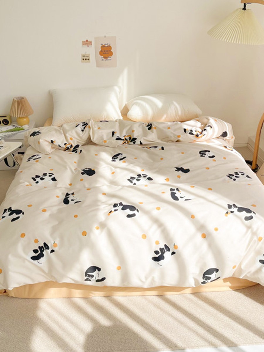 Black and White Kitten Cotton Duvet Cover