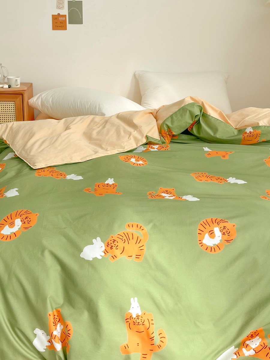 Cartoon Tiger Cotton Duvet Cover