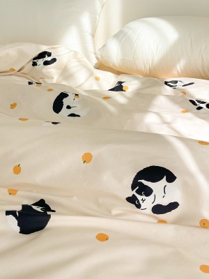 Black and White Kitten Cotton Duvet Cover