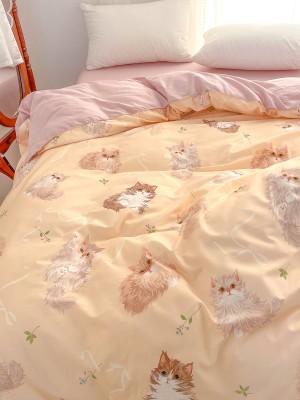 Cute Cat Themed 100% Cotton Duvet Cover