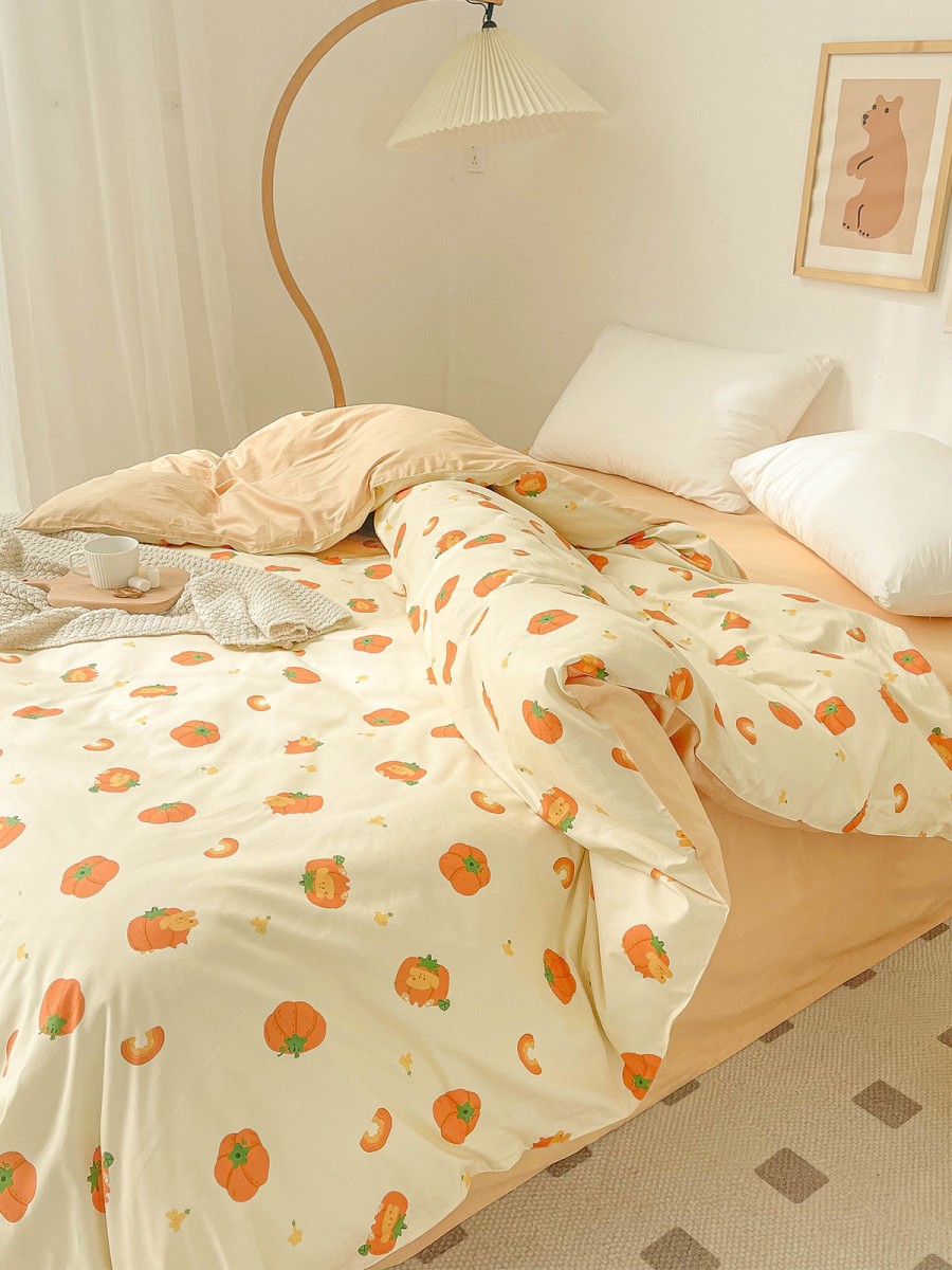 Pumpkin Puppy Cotton Duvet Cover
