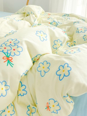 Blue Floral Cotton Duvet Cover
