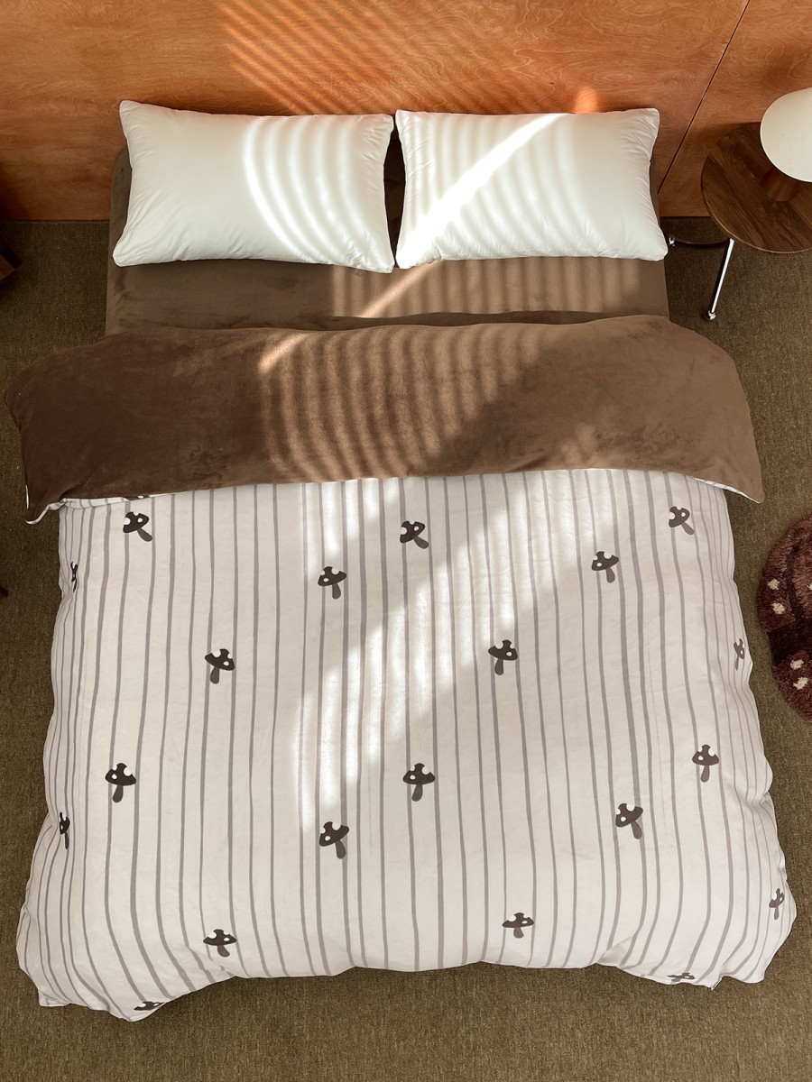 Thick Plush Mushroom Duvet Cover