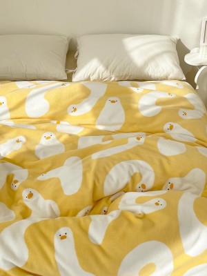 Adorable Duck Plush Duvet Cover