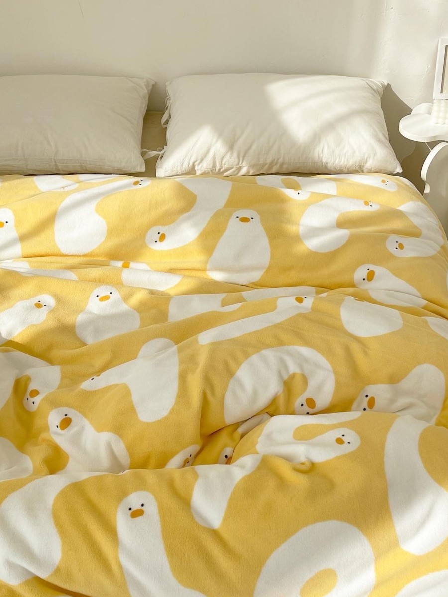 Adorable Duck Plush Duvet Cover