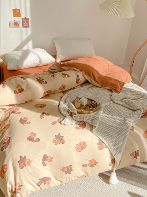 Cartoon Raccoon Cotton Duvet Cover