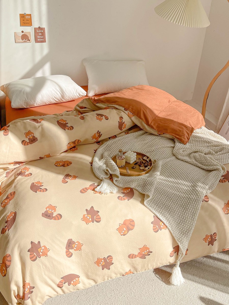 Cartoon Raccoon Cotton Duvet Cover