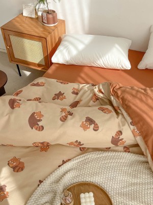 Cartoon Raccoon Cotton Duvet Cover