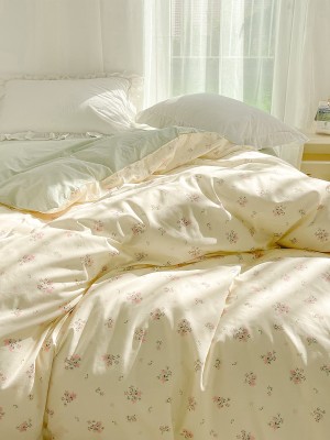 Colorful Floral Cotton Duvet Cover