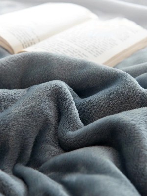 Blue Thickened Milk Fleece Bed Sheet