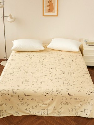 Illustration Print Bed Sheet