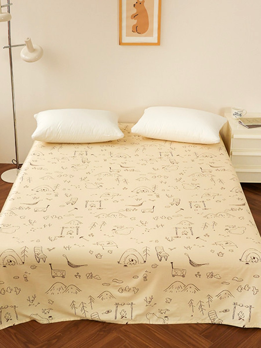 Illustration Print Bed Sheet