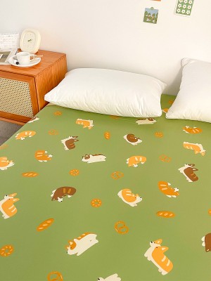 Cute Puppy Print Bed Sheet