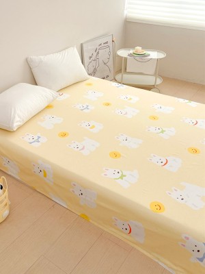 White Puppy Print Cotton Bed Sheet