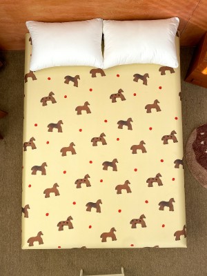 Cartoon Pony Print Long Staple Cotton Bed Sheet