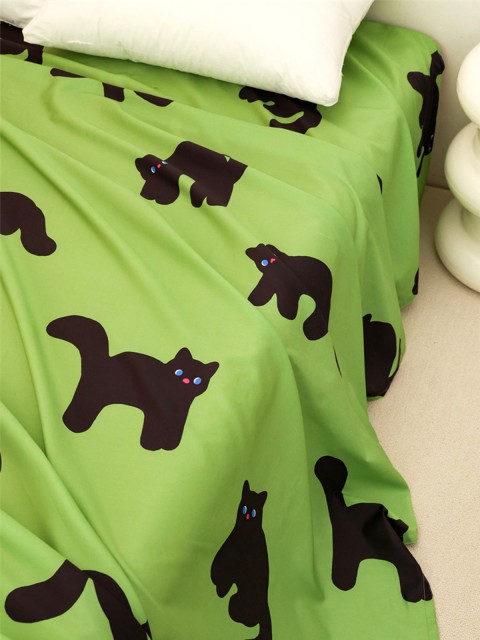 Black Cat Long Staple Cotton Bed Sheets