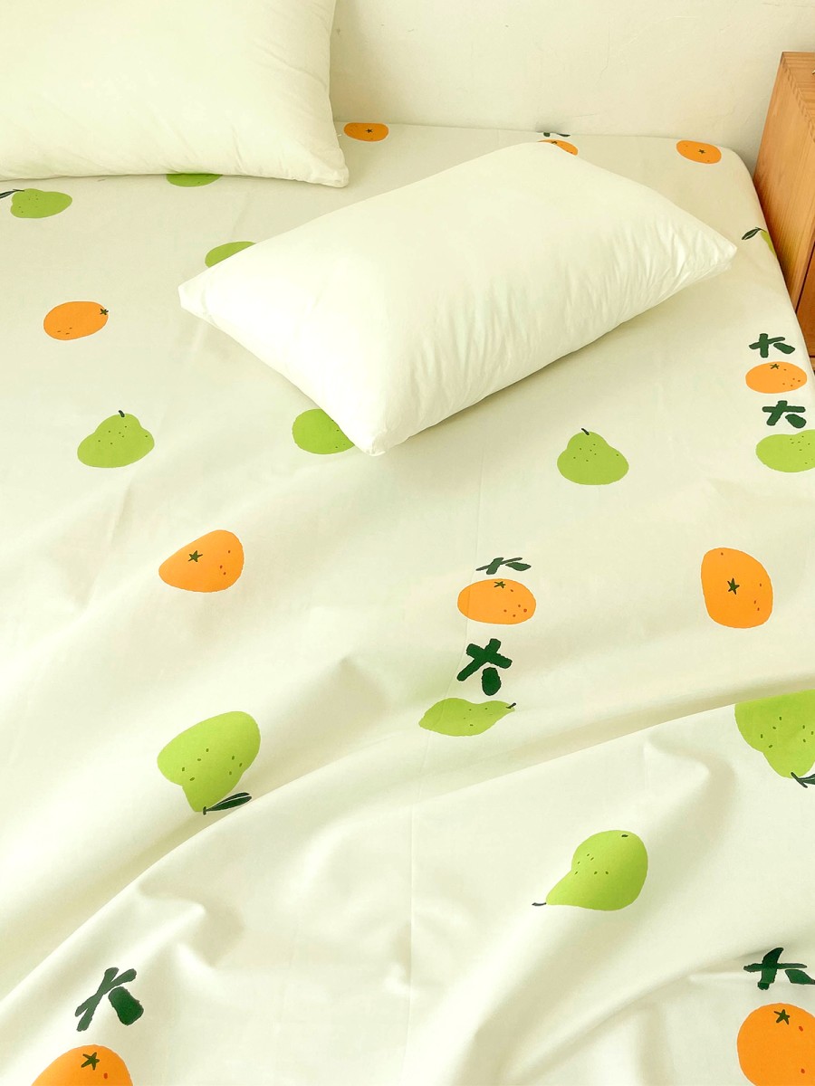 Fruit Orange Cotton Bed Sheets