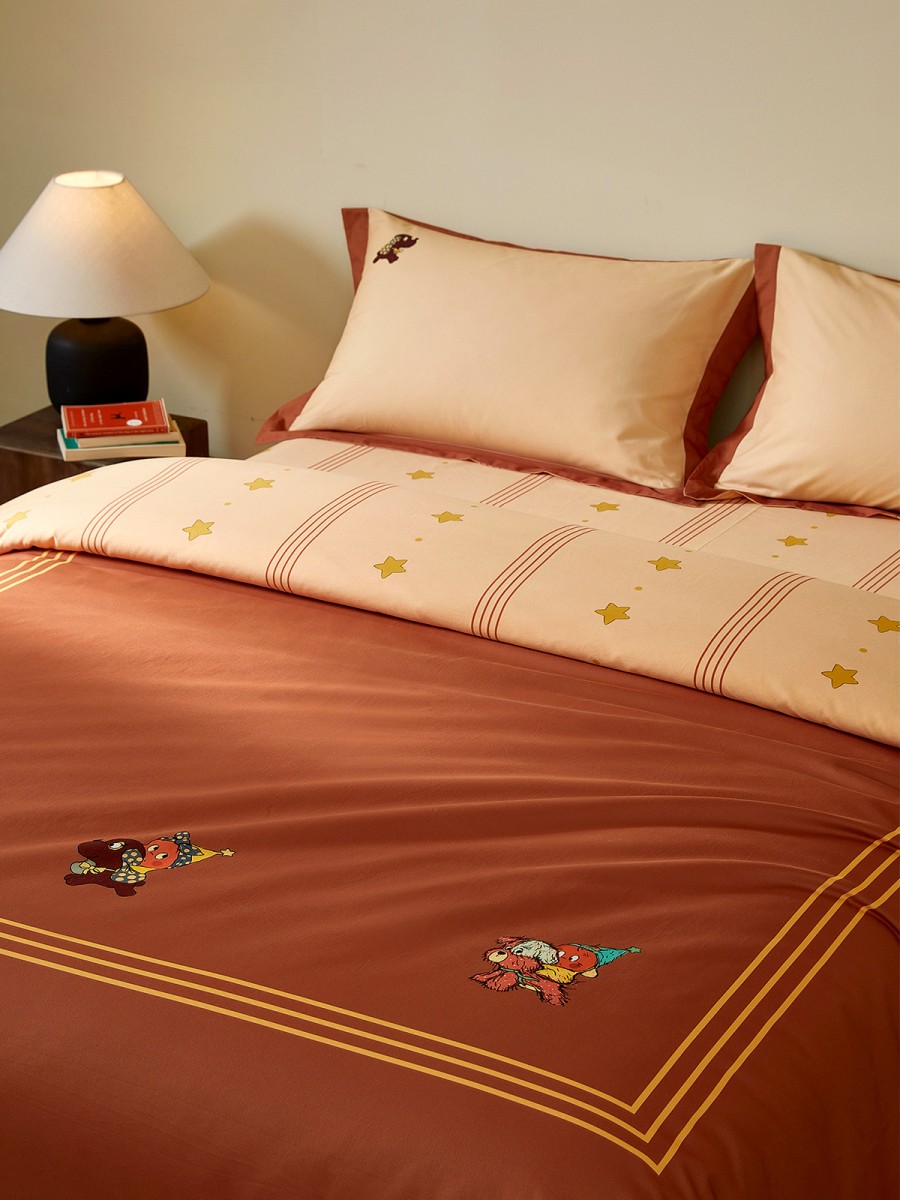 Cartoon Brushed Cotton Bedding Set
