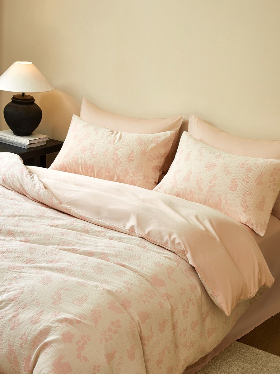 Double Layer Yarn Woven Four Piece Bedding Set