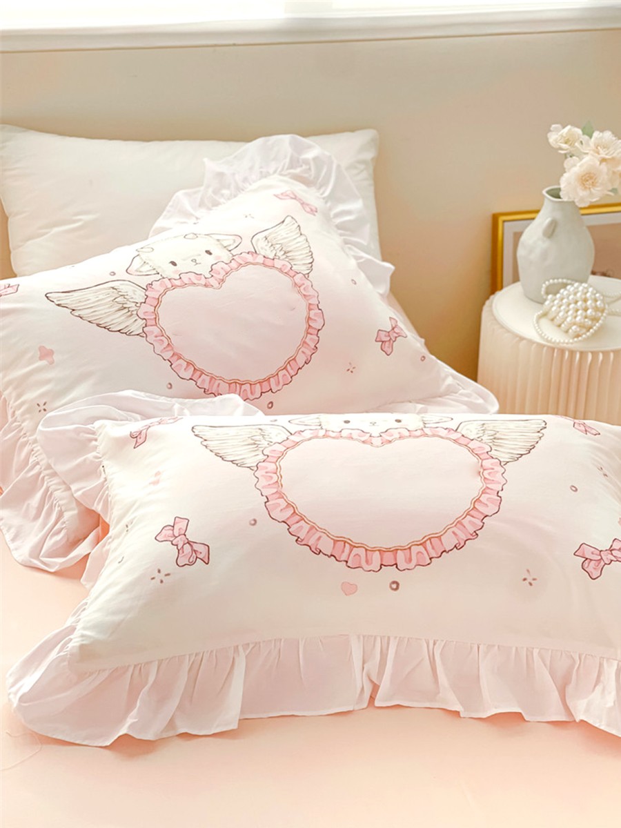 Pink 100% Cotton Edge Pillowcase