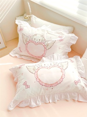 Pink 100% Cotton Edge Pillowcase