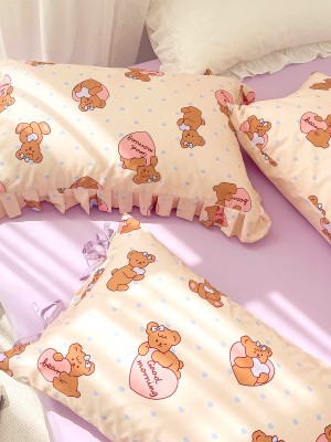 Cute Bear Cotton Pillowcase