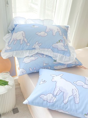 Adorable White Sheep Cotton Pillowcase