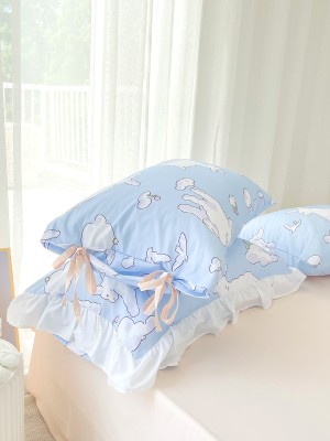 Adorable White Sheep Cotton Pillowcase
