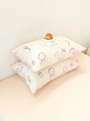 White Kitten Cotton Pillowcase